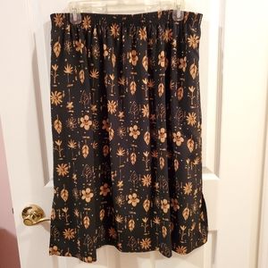 Bon Worth petite XL black & brown floral skirt